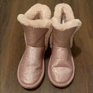 Pink glitter boots